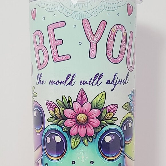 Whimsical "Be You" Frog 20 oz Tumbler – by Scott Heil of The Crowing Hen - Picture 3 of 9